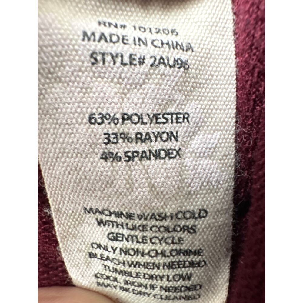 Soft Surroundings Red Burgundy Cowl Neck Tab Sleeves Sweatshirt Women’s Small - Picture 7 of 7